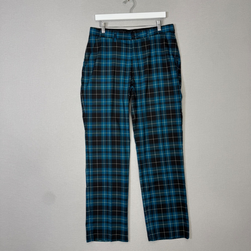 RH Plaid Golf Pants Mens 32x32 Blue Performance Trousers Preppy Heritage Retro